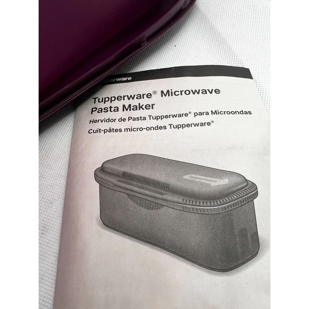 Tupperware Microwave Pasta Maker 1.9L Food Serveware Cookware instruction purple